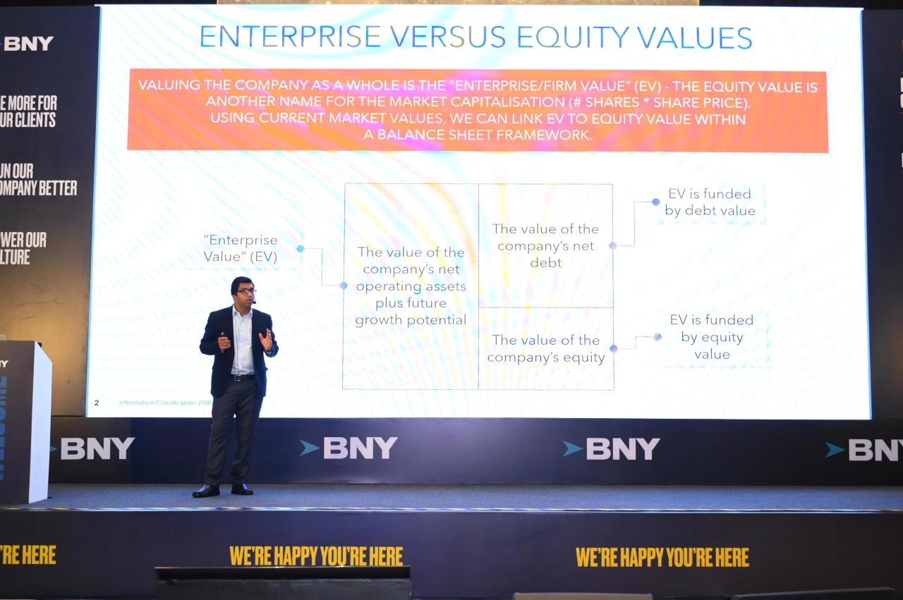 Rahul Agarwal presenting on stage at a corporate event