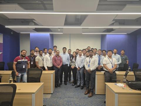 Corporate training cohort in a classroom